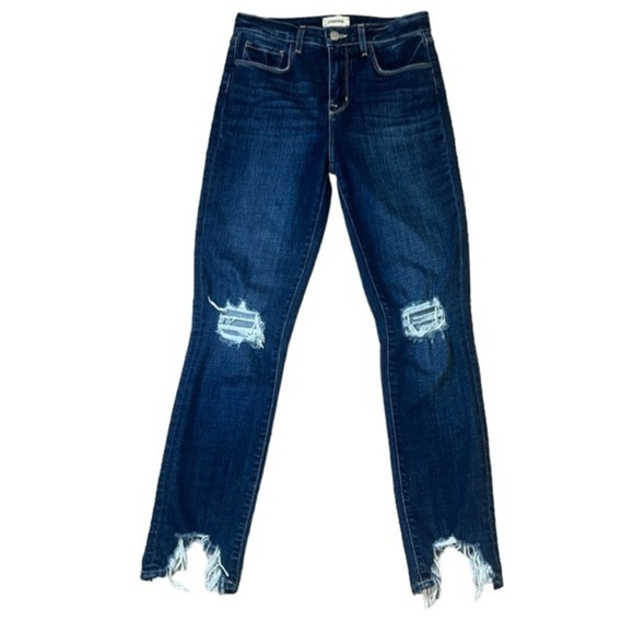 {NWOT L’AGENCE High Rise Maigre Vintage Destruct Luxury High Waist Jeans Size 26 - Picture 1 of 13